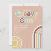 Groovy One Hippie Vrede Eerste Verjaardagsfeest Me Kaart (Voorkant)