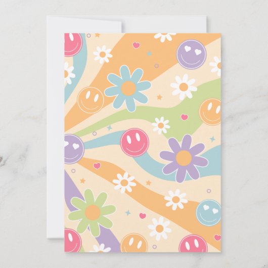 Groovy One Invite Rainbow Groovy ONE 1e Verjaardag Kaart (Achterkant)