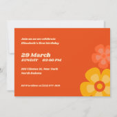 Groovy One Kleurrijke Retro Floral Baby Verjaardag Kaart (Achterkant)