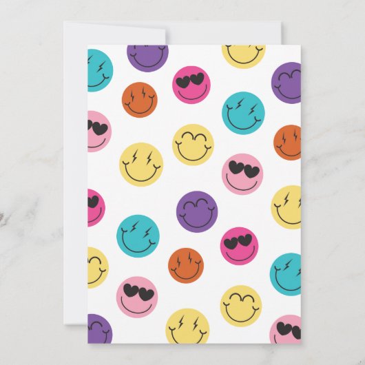 Groovy One kleurrijke retro glimlacht eerste verja Kaart (Achterkant)