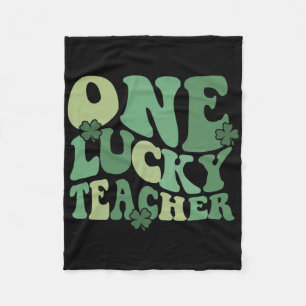 Groovy One Lucky Leraar Klaver Gezicht St Patrick' Fleece Deken