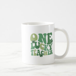 Groovy One Lucky Leraar Klaver Gezicht St Patrick' Koffiemok