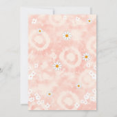 Groovy One Party Invitation Hippy Tie Dye Daisy Kaart (Achterkant)