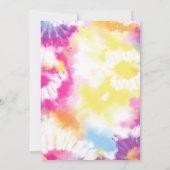 Groovy One Party Invitation Hippy Tie Dye Kaart (Achterkant)
