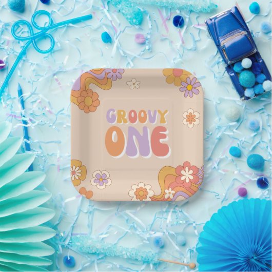 Groovy One Party Paper Borden Papieren Bordje (Feest)