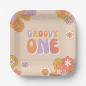 Groovy One Party Paper Borden Papieren Bordje (Voorkant)