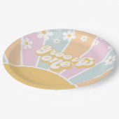 Groovy One pastel Retro Sunshine daisy boho Papieren Bordje (Gekanteld)
