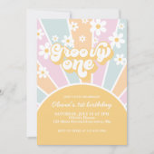 Groovy One Pastel Retro Zonneschijn daisy boho blo Kaart (Voorkant)