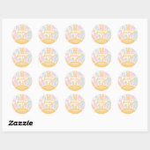 Groovy One pastel Retro Zonneschijn madeliefje boh Ronde Sticker (Vel)