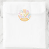 Groovy One pastel Retro Zonneschijn madeliefje boh Ronde Sticker (Tas)