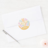 Groovy One pastel Retro Zonneschijn madeliefje boh Ronde Sticker (Envelop)