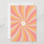 Groovy One Pink Daisy Sunshine Retro 1e Verjaardag Kaart (Achterkant)