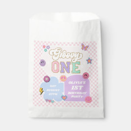 Groovy One Preppy Patch 1e verjaardagsfeestje Bedankzakje