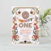 Groovy One Psychedelic Retro Girl 1e verjaardag Kaart (Staand voorkant)