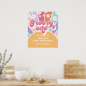 Groovy One Regenboog Zonneschijn madeliefje Poster (Keuken)