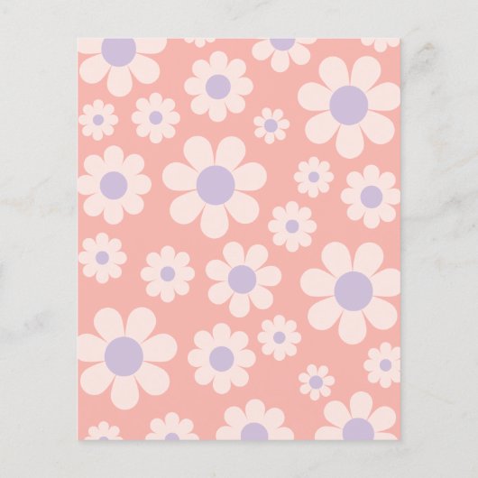 Groovy One Retro 1e verjaardagsfeestje budget Flyer (Achterkant)