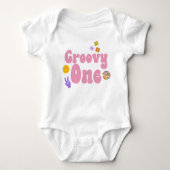 Groovy One Retro 70's 1e Birthday Baby Bodysuit (Voorkant)