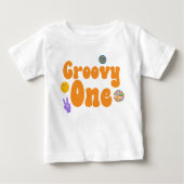 Groovy One Retro 70's 1e Verjaardag Oranje  (Voorkant)