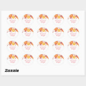 Groovy One Retro Bloem 1e verjaardag Ronde Sticker (Vel)