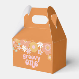 Groovy One Retro Bloemen eerste verjaardag Favor D Bedankdoosjes