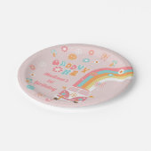 Groovy One Retro Boho Birthday Party Paper Borden Papieren Bordje (Gekanteld)