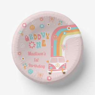 Groovy One Retro Boho Birthday Party Paper Borden Papieren Kommen
