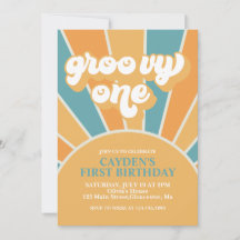 Groovy One Retro Boy First Birthday