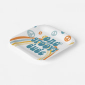 Groovy One Retro Boy First Birthday Papieren Bordje (Gebogen)