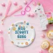 Groovy One Retro Boy verjaardagspapier Borden Papieren Bordje (Feest)