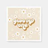 Groovy One Retro Daisy 1e verjaardag Servet (Voorkant)