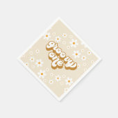 Groovy One Retro Daisy 1e verjaardag Servet (Hoek)