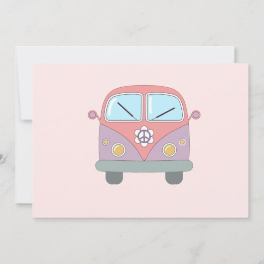 Groovy One Retro Daisy 1e Verjaardagsfeestfoto Kaart (Achterkant)