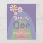 Groovy One Retro Daisy 1e verjaardagsfeestje (Voorkant)