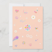 Groovy One Retro Daisy 1st Birthday Invitation Kaart (Achterkant)