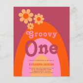 Groovy One Retro Daisy Arch 1e Verjaardagsfeest (Voorkant)