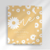 Groovy One Retro Daisy Boho Eerste Verjaardag Kaart