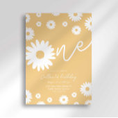 Groovy One Retro Daisy Boho Eerste Verjaardag Kaart