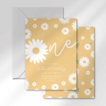 Groovy One Retro Daisy Boho Eerste Verjaardag