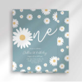 Groovy One Retro Daisy Boho Eerste Verjaardag Kaart