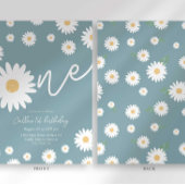 Groovy One Retro Daisy Boho Eerste Verjaardag Kaart