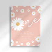 Groovy One Retro Daisy Boho Eerste Verjaardag Kaart