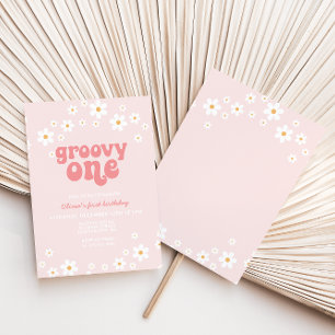 Groovy One Retro daisy boho florale eerste verjaar Kaart