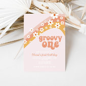 Groovy One Retro daisy boho florale eerste verjaar Kaart