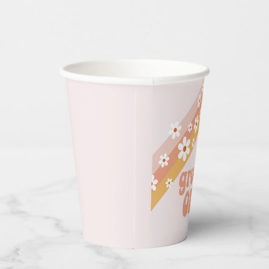 Groovy One Retro Daisy Boho Rainbow Paper Cups Papieren Bekers (Rechts)