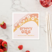 Groovy One Retro Daisy Boho Regenboog Servetten (Insitu)