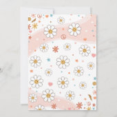 Groovy One Retro Daisy Rainbow First Birthday Kaart (Achterkant)