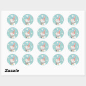 Groovy One Retro Daisy Rainbow First Birthday Ronde Sticker (Vel)