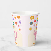 Groovy One Retro Disco Ball 1e Verjaardagsfeest Papieren Bekers (Links)