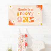 Groovy One Retro First Birthday Spandoek (Insitu)