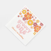 Groovy One Retro Floral 1 e verjaardag Napkins Servet (Hoek)